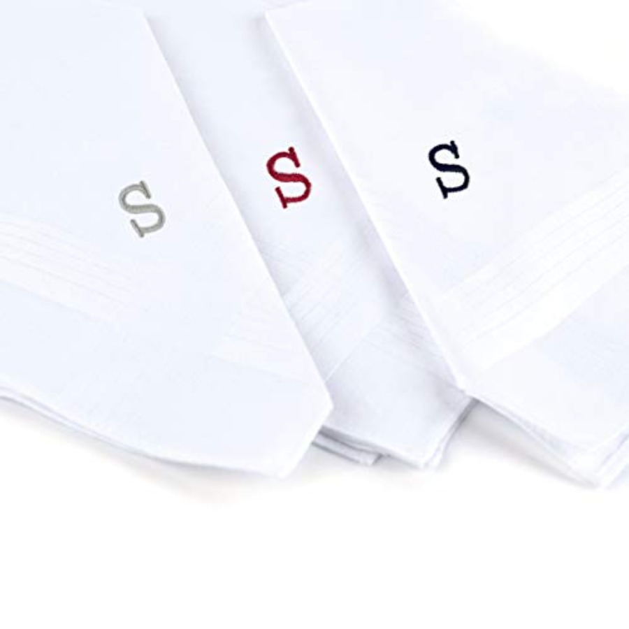 Initial Handkerchief for Men,  - مراجعة Monogrammed Handkerchief وسعره