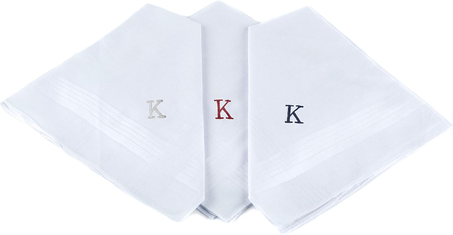 Initial Handkerchief for Men,  - مراجعة Monogrammed Handkerchief وسعره
