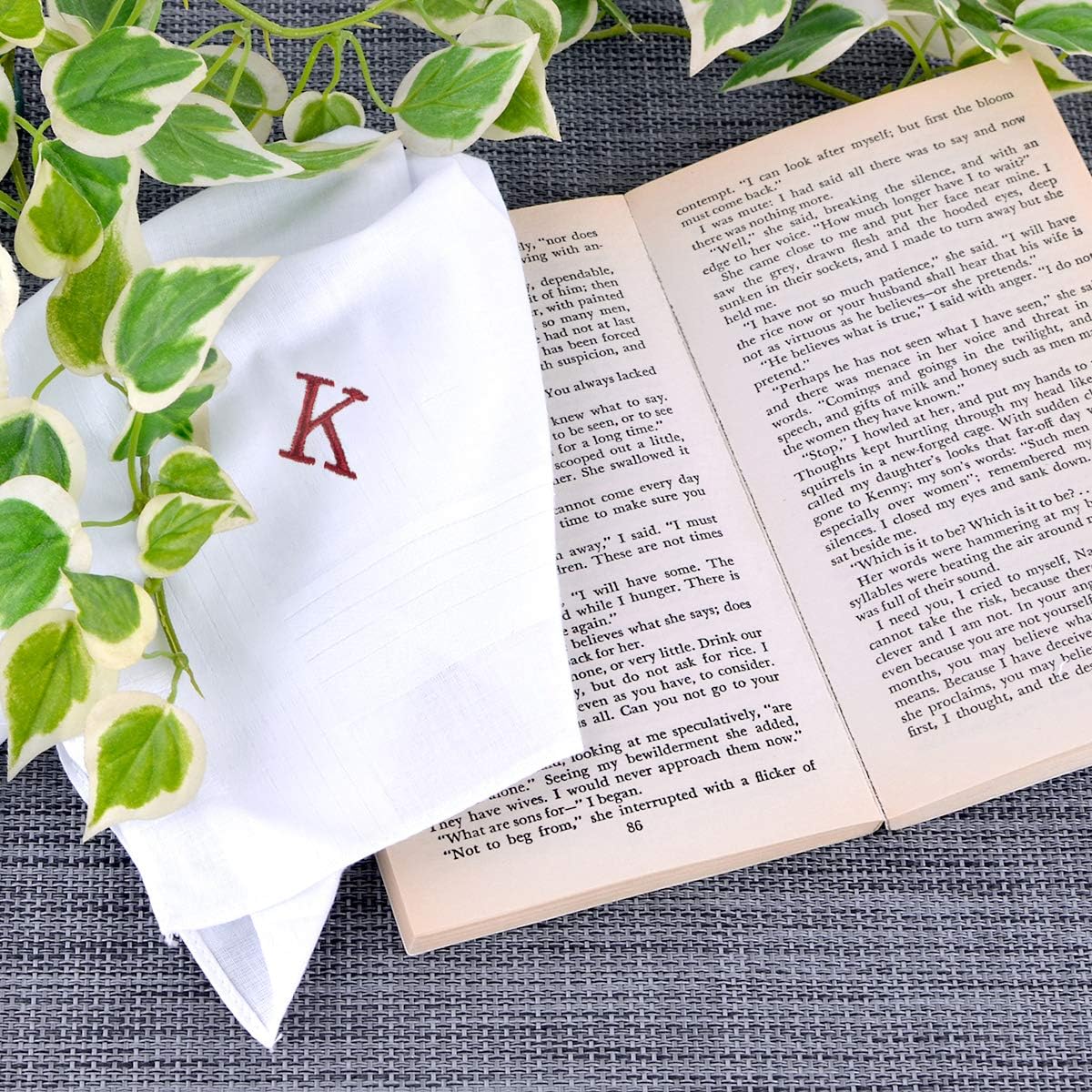 Initial Handkerchief for Men,  - مراجعة Monogrammed Handkerchief وسعره