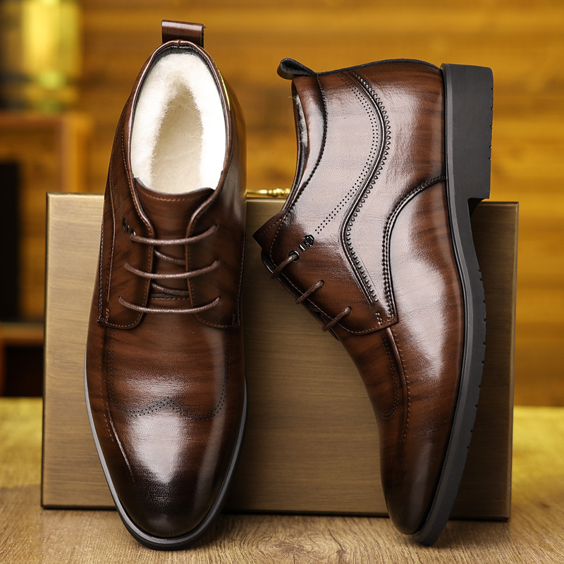 Men's Winter Leather Shoes Vel - مراجعة Men Formal Wear With Boots وسعره